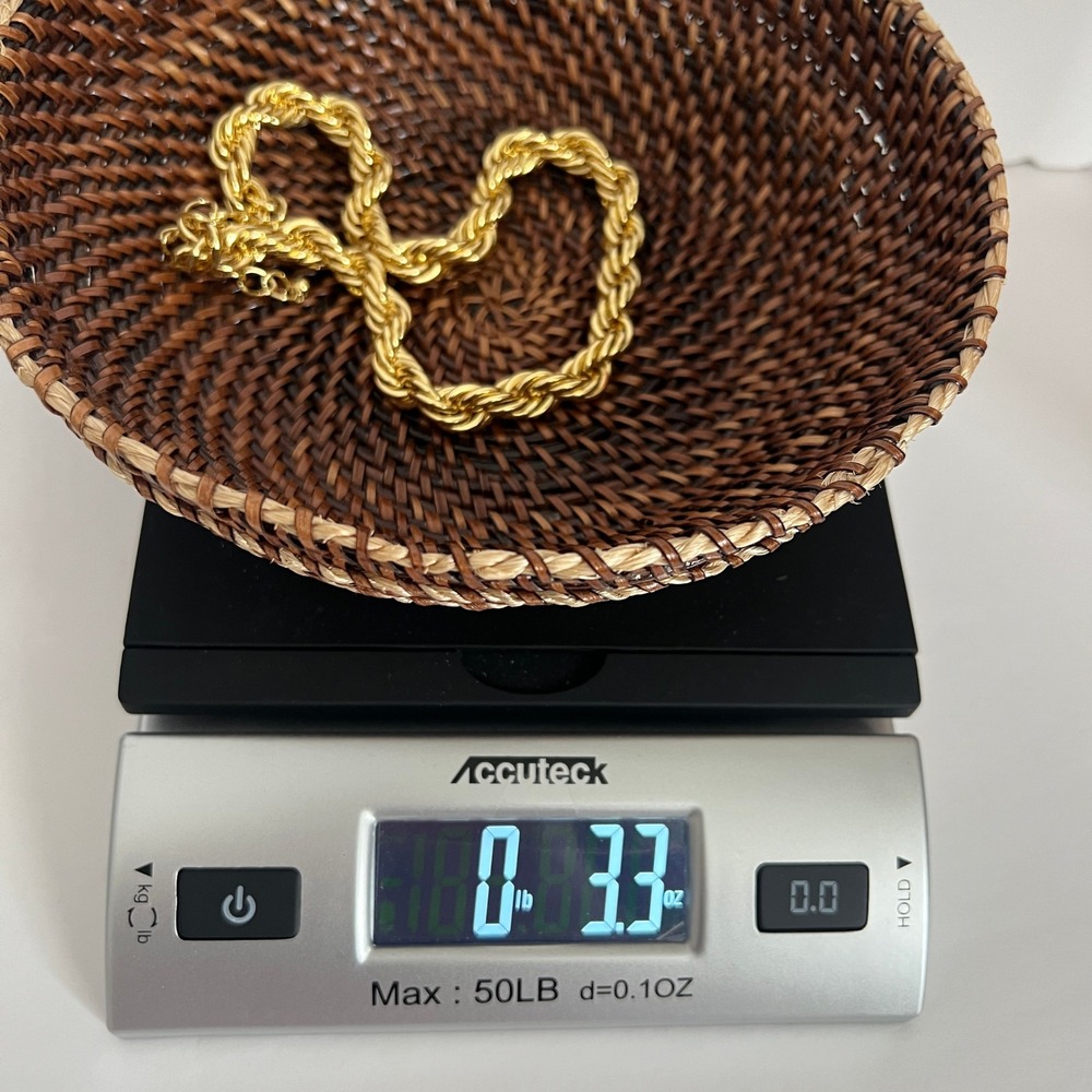 NWOT Uncommon James On Board Necklace Gold Twisted Rope Chain Chunky Statement - Picture 9 of 9